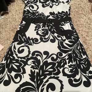 Scarlett Black and White Asymmetrical A-Line Dress